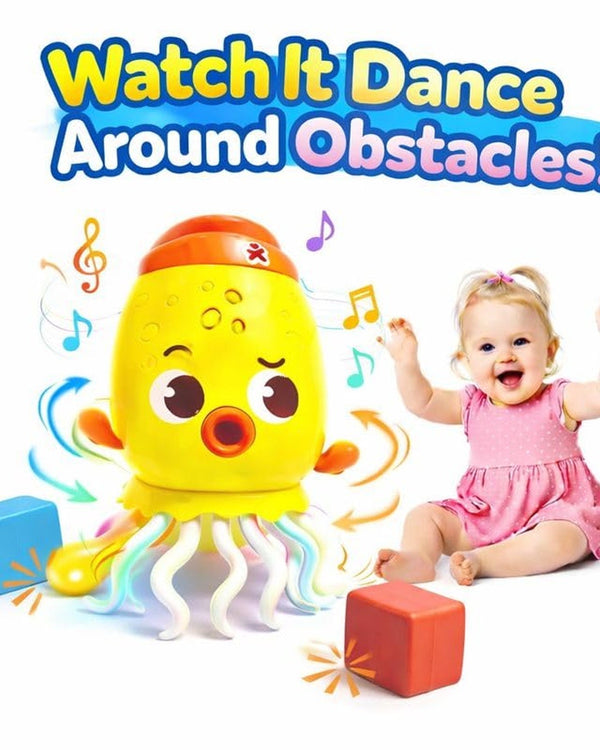 Dancing Octopus | Rotating LED Sensory Toy for Babies 0-12 Months | The HAHA Toys