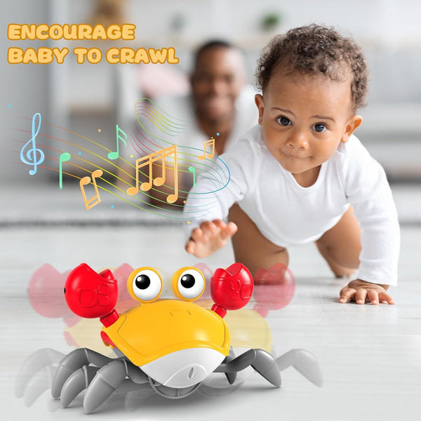 Induction Crawling Crab | Sensor-Activated Crawling Toy for Babies 6-12 Months | The HAHA Toys