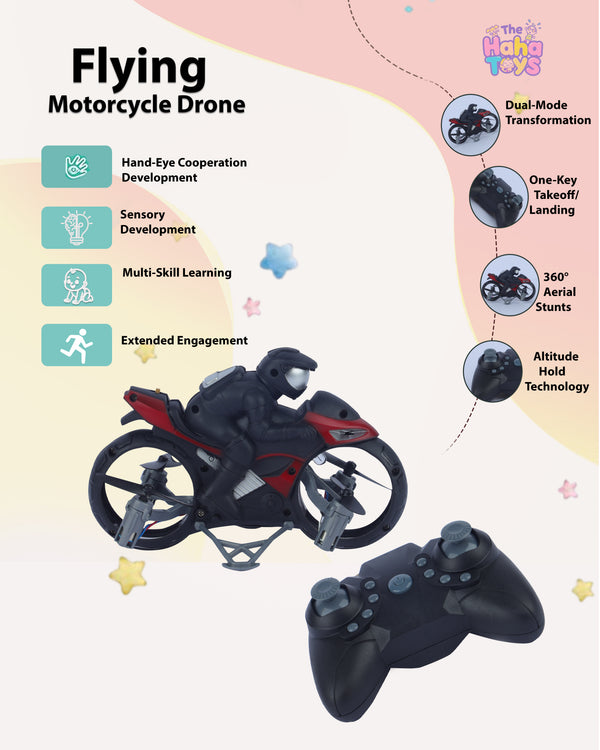 Flying Motorcycle Drone | Hand-Sensing RC Flying Toy for Kids 3+ | The HAHA Toys