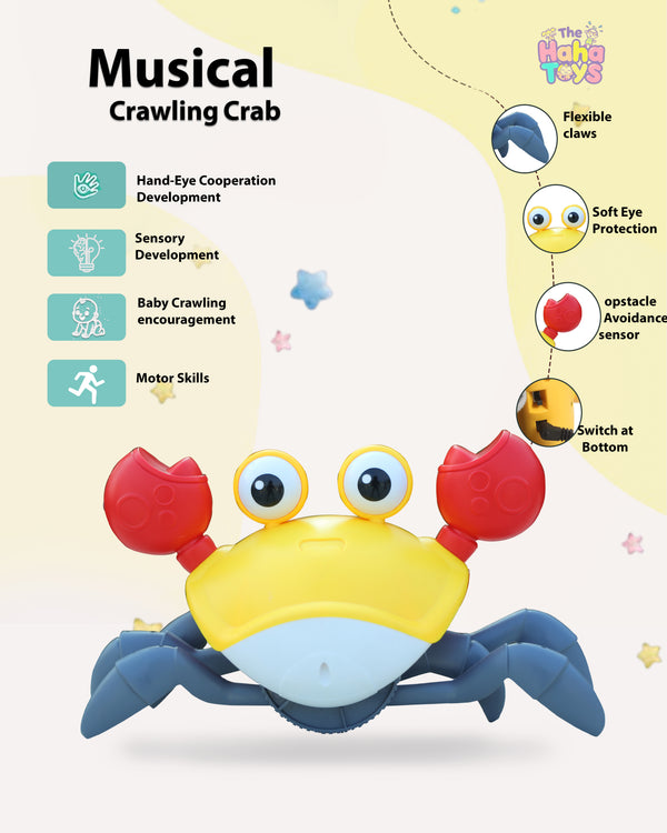 Induction Crawling Crab | Sensor-Activated Crawling Toy for Babies 6-12 Months | The HAHA Toys