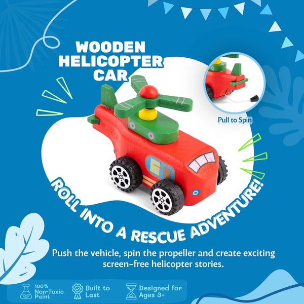 WOODEN HELICOPTER CAR