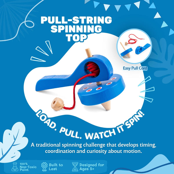 PULL-STRING SPINNING TOP