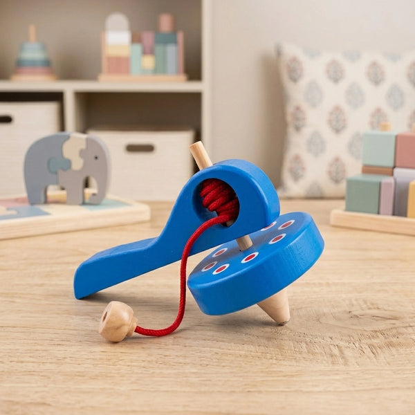 PULL-STRING SPINNING TOP