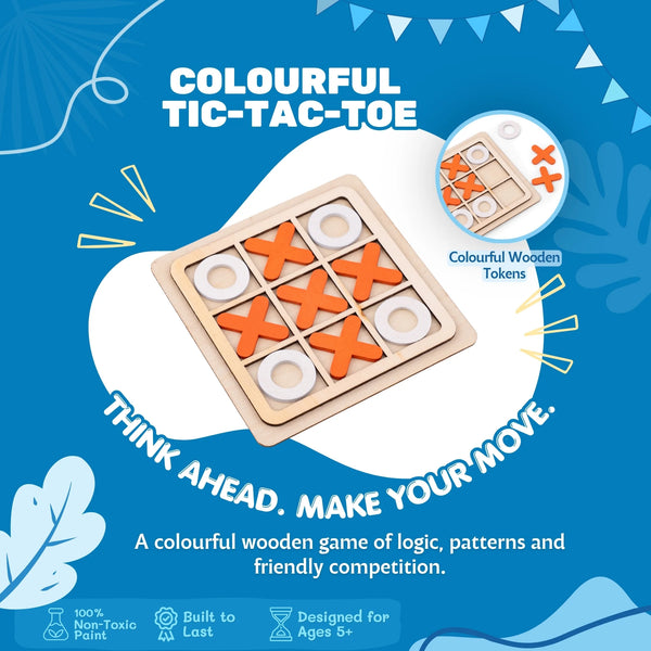 COLOURFULL WOODEN TIC TAC TOE