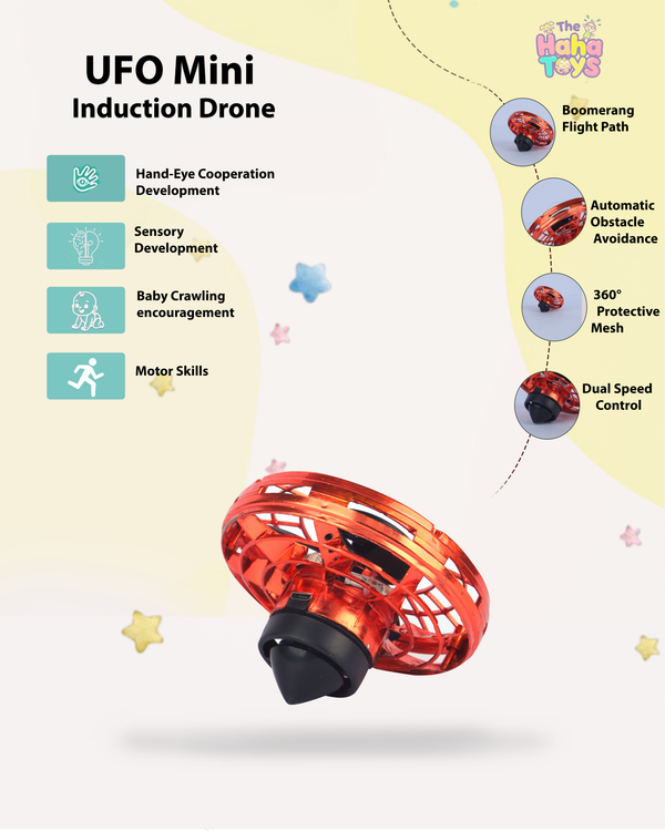 UFO Mini Induction Drone | Hand-Sensing Flying Toy for Kids 3+ | The HAHA Toys